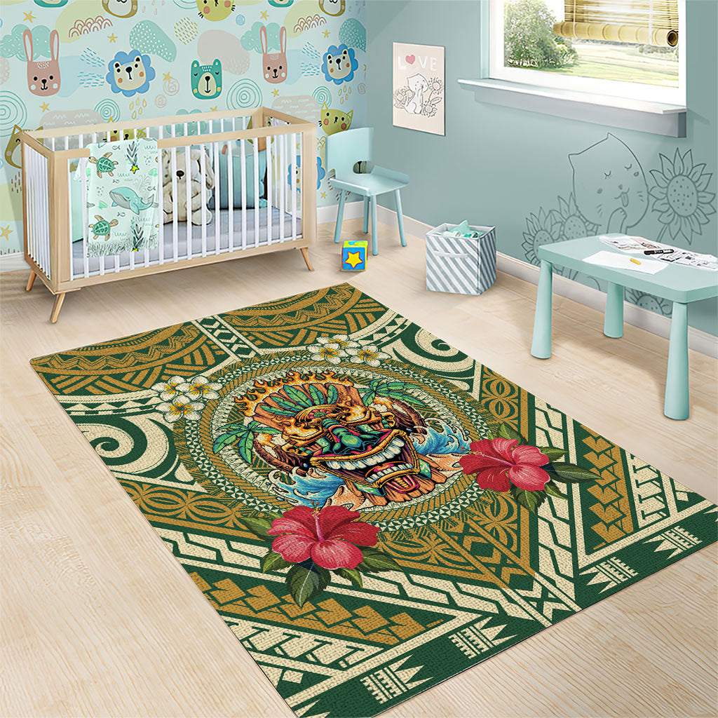 Hawaii Tiki Mask Area Rug Mele Kalikimaka i Iulai!