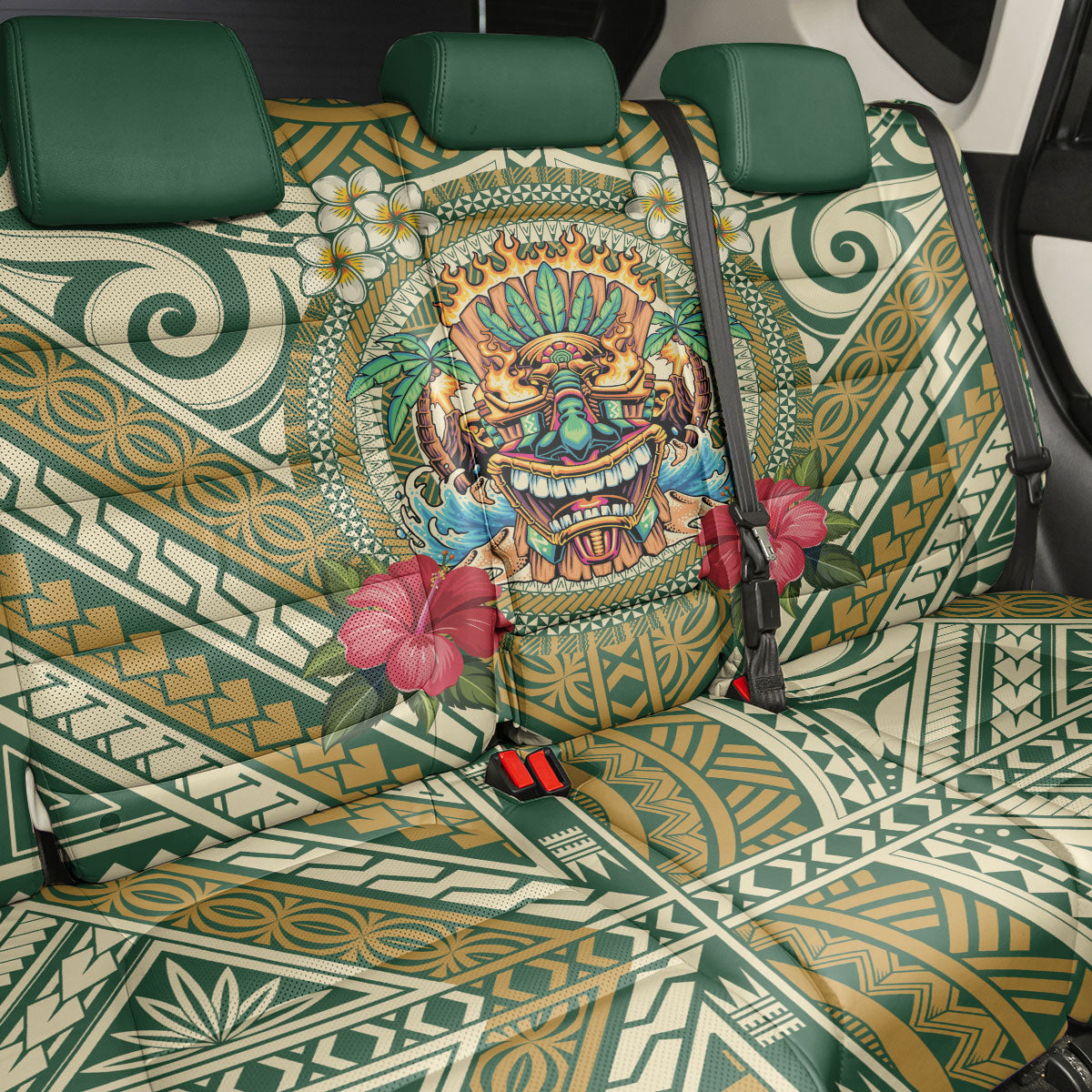 Hawaii Tiki Mask Back Car Seat Cover Mele Kalikimaka i Iulai! LT9 - Polynesian Pride