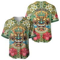 Hawaii Tiki Mask Personalized Baseball Jersey Mele Kalikimaka i Iulai!