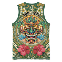 Hawaii Tiki Mask Personalized Basketball Jersey Mele Kalikimaka i Iulai!