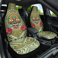 Hawaii Tiki Mask Car Seat Cover Mele Kalikimaka i Iulai! LT9 One Size Green - Polynesian Pride