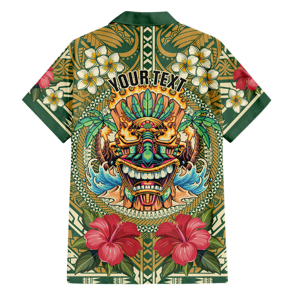 Hawaii Tiki Mask Personalized Hawaiian Shirt Mele Kalikimaka i Iulai!
