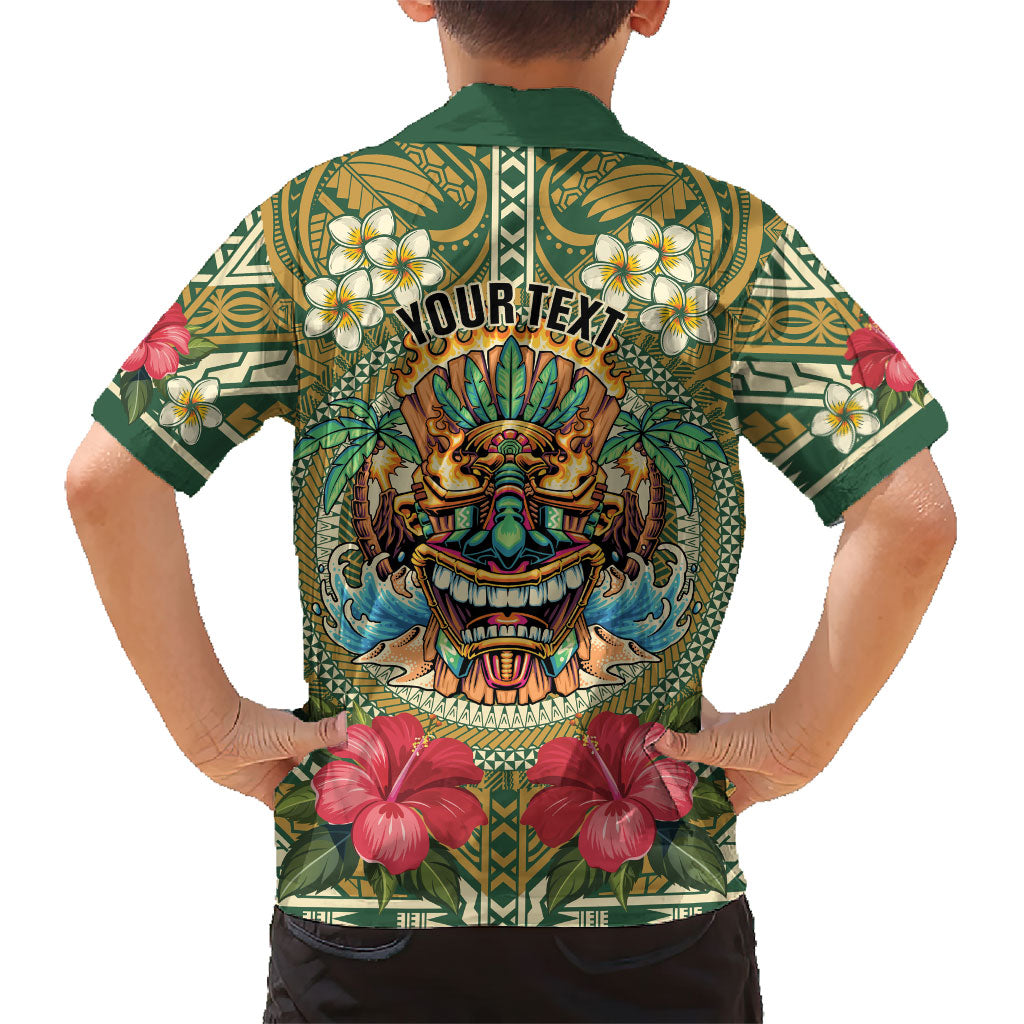 Hawaii Tiki Mask Personalized Hawaiian Shirt Mele Kalikimaka i Iulai!