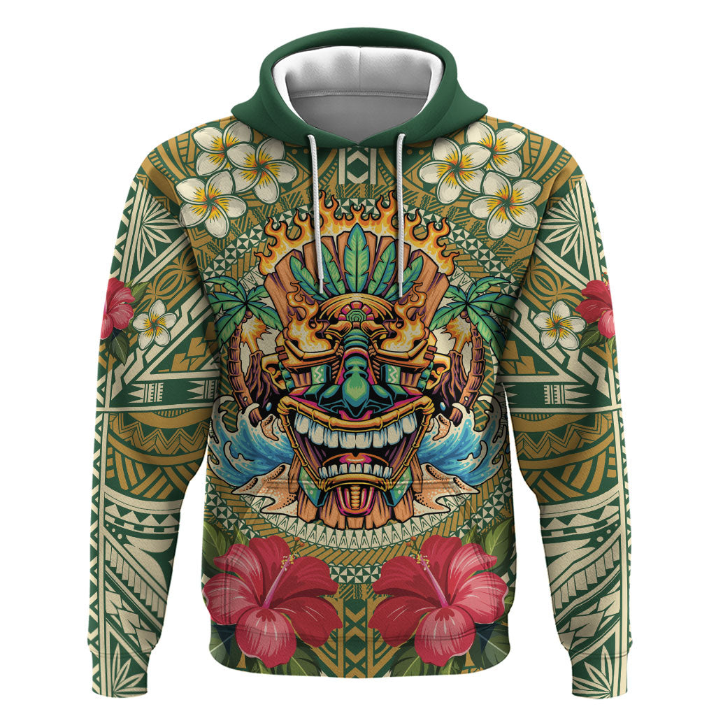 Hawaii Tiki Mask Personalized Hoodie Mele Kalikimaka i Iulai!