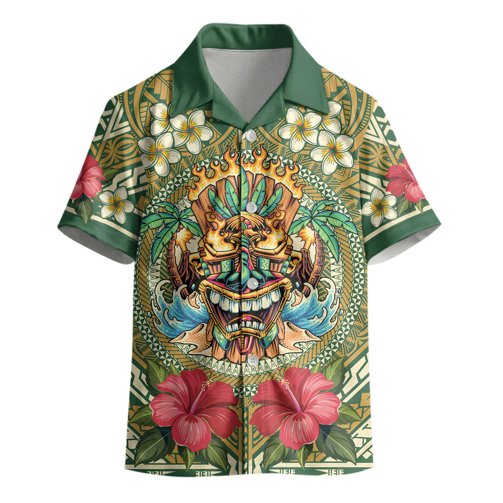 Hawaii Tiki Mask Personalized Kid Hawaiian Shirt Mele Kalikimaka i Iulai! LT9 - Polynesian Pride