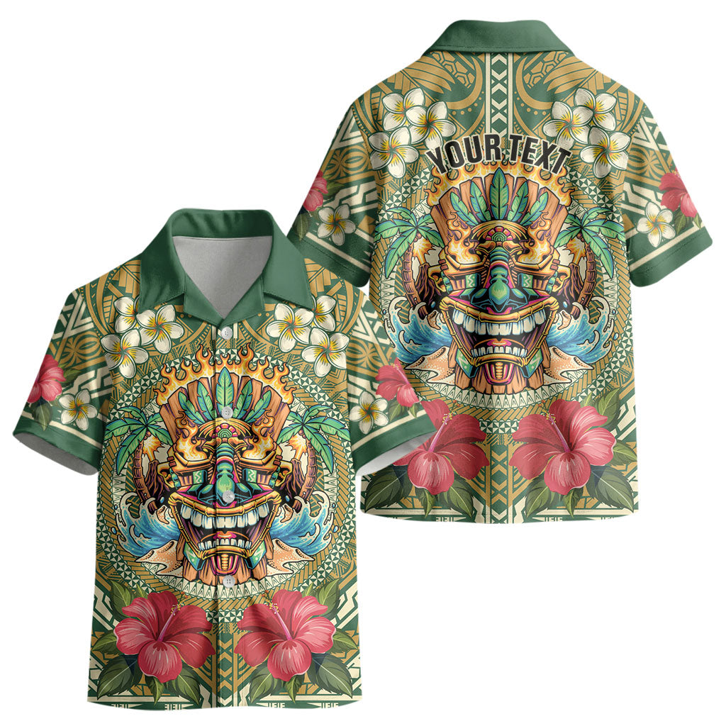 Hawaii Tiki Mask Personalized Kid Hawaiian Shirt Mele Kalikimaka i Iulai! LT9 - Polynesian Pride