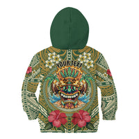 Hawaii Tiki Mask Personalized Kid Hoodie Mele Kalikimaka i Iulai!