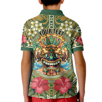 Hawaii Tiki Mask Personalized Kid Polo Shirt Mele Kalikimaka i Iulai! LT9 - Polynesian Pride