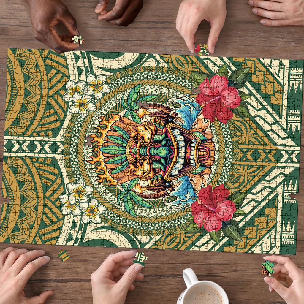 Hawaii Tiki Mask Puzzle Mele Kalikimaka i Iulai!