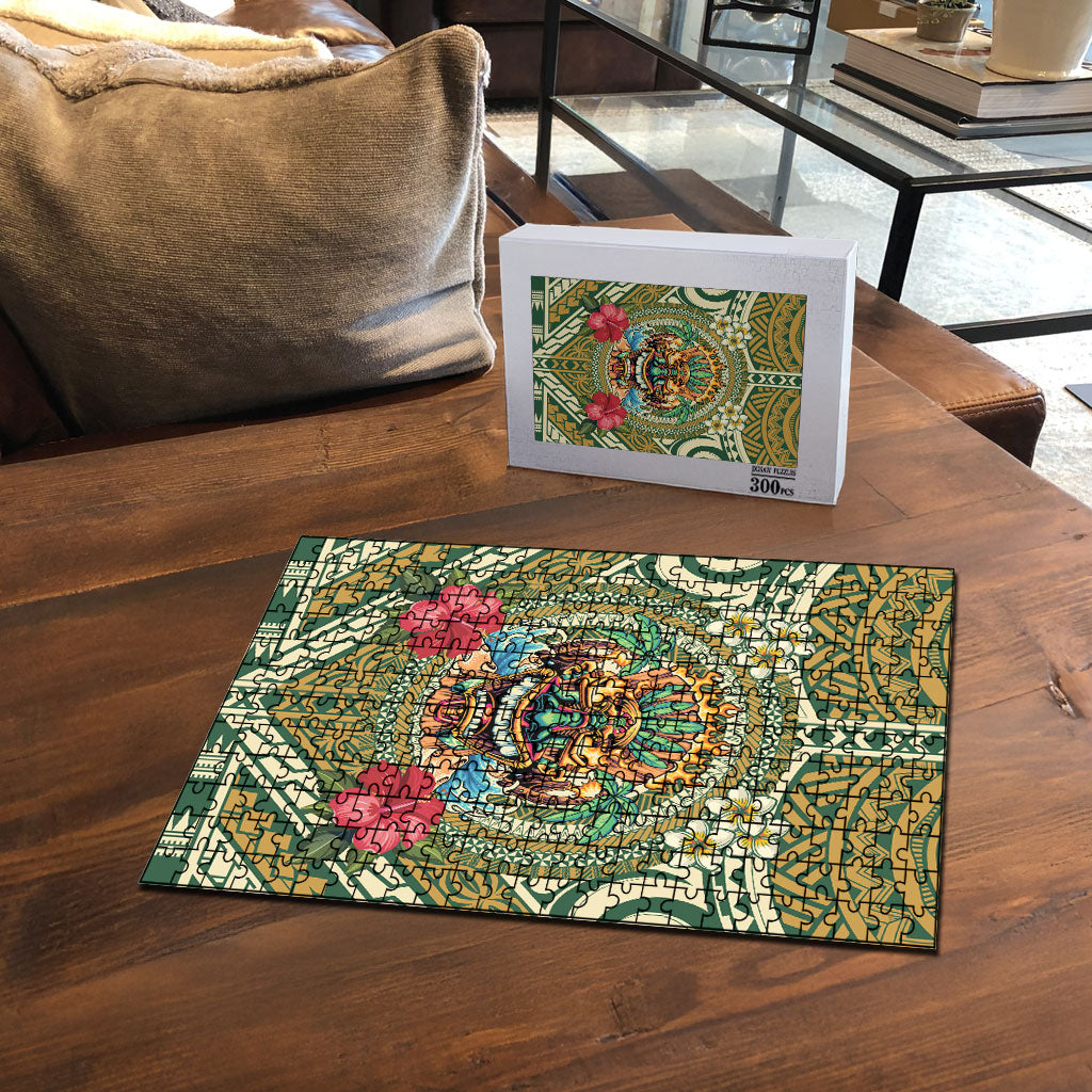 Hawaii Tiki Mask Puzzle Mele Kalikimaka i Iulai!