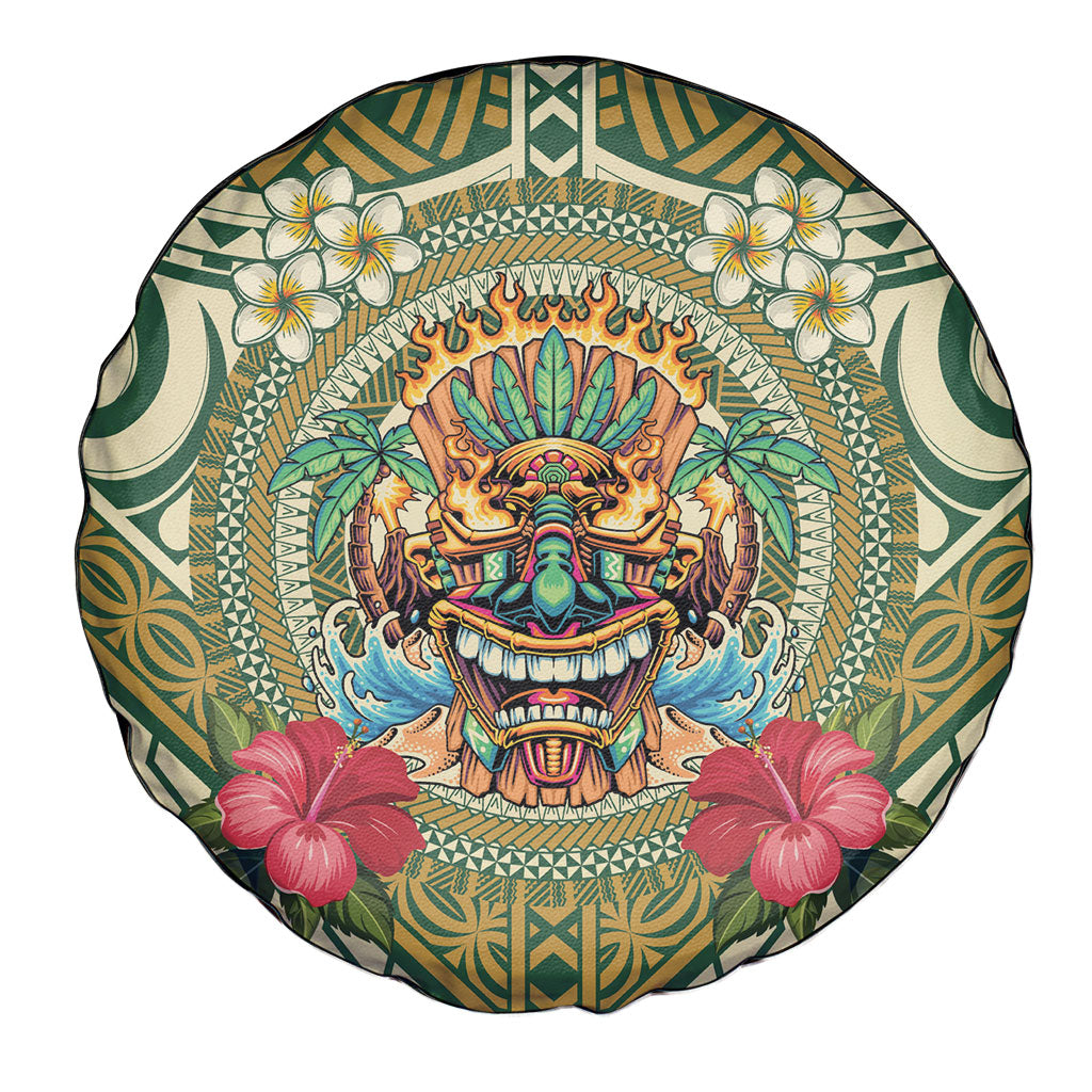 Hawaii Tiki Mask Spare Tire Cover Mele Kalikimaka i Iulai! LT9 - Polynesian Pride
