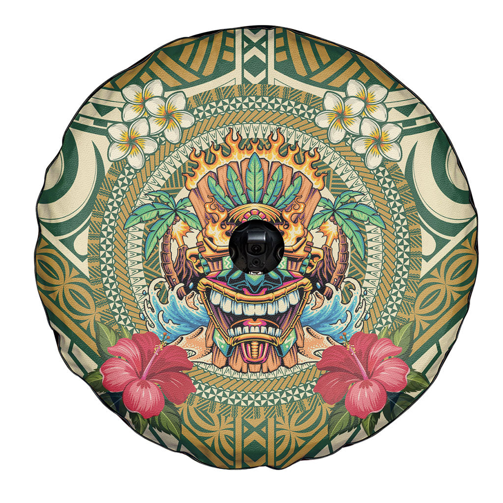 Hawaii Tiki Mask Spare Tire Cover Mele Kalikimaka i Iulai! LT9 - Polynesian Pride