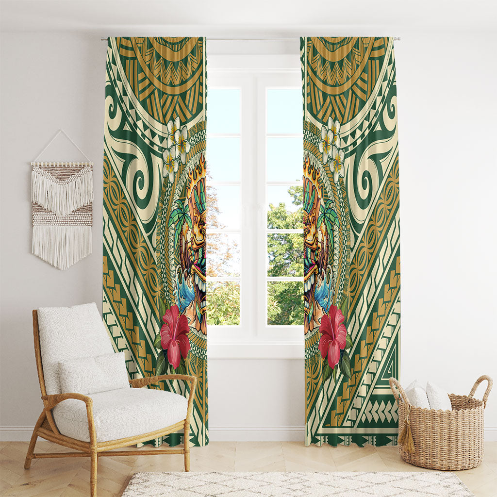 Hawaii Tiki Mask Window Curtain Mele Kalikimaka i Iulai!