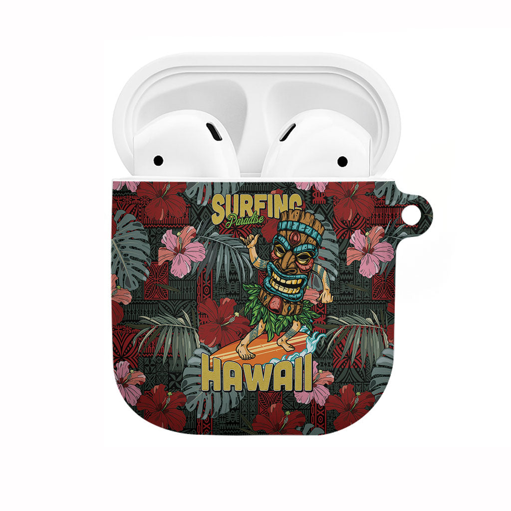 Hawaii Tiki Surfing AirPods Case Mele Kalikimaka i Iulai!