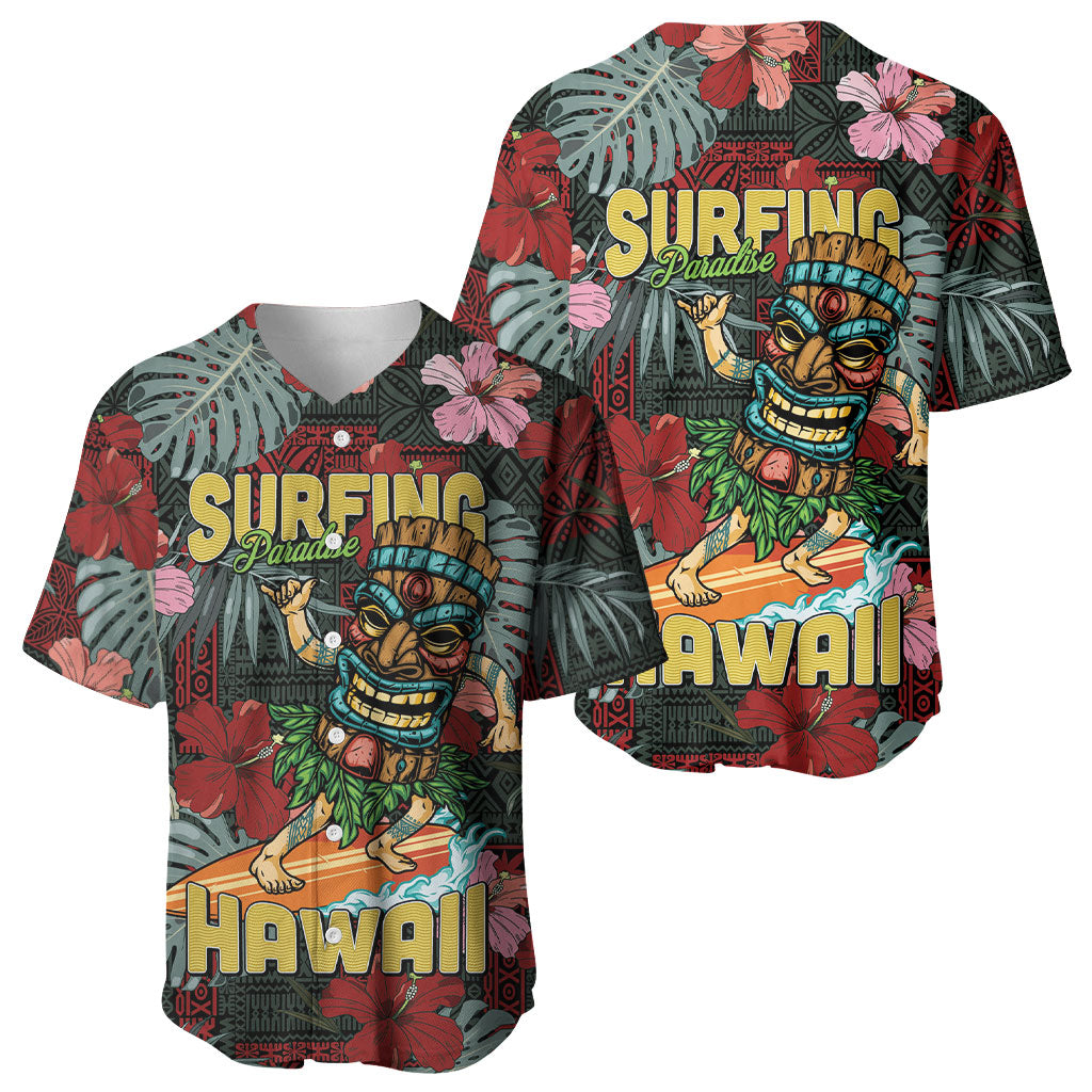 Hawaii Tiki Surfing Baseball Jersey Mele Kalikimaka i Iulai!