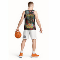 Hawaii Tiki Surfing Basketball Jersey Mele Kalikimaka i Iulai! LT9 - Polynesian Pride