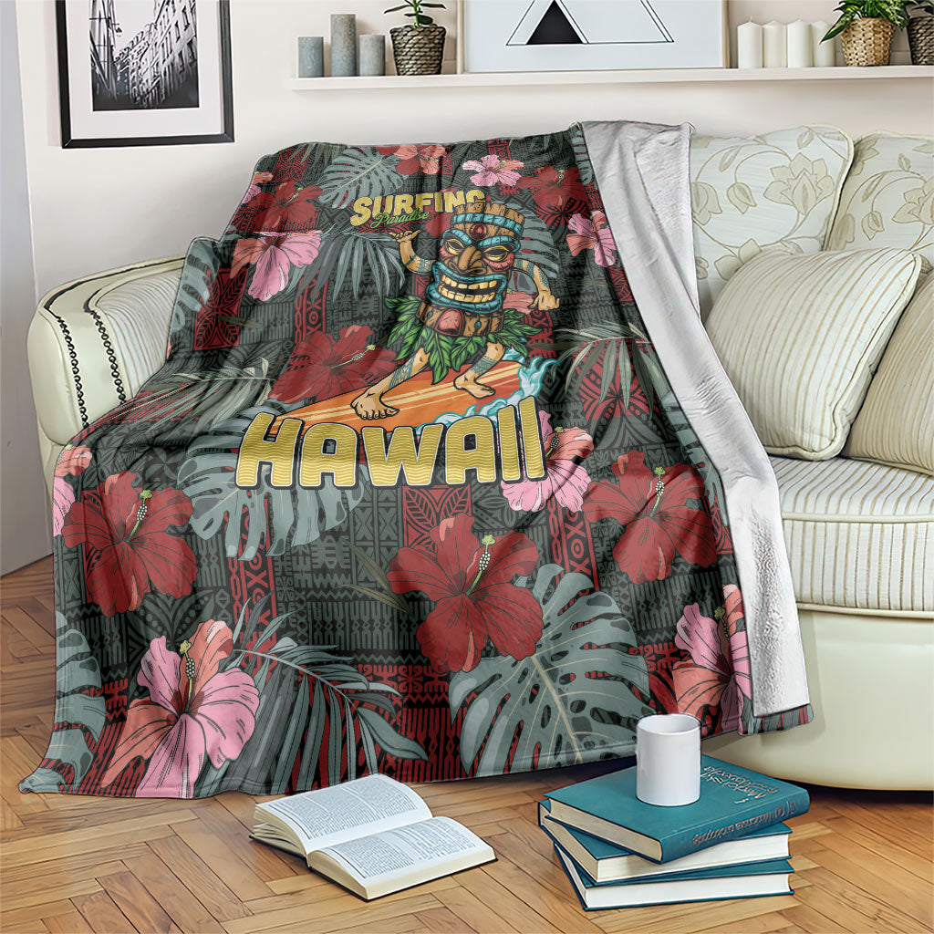 Hawaii Tiki Surfing Blanket Mele Kalikimaka i Iulai!
