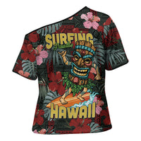 Hawaii Tiki Surfing Cross Shoulder Shirt Mele Kalikimaka i Iulai! LT9 - Polynesian Pride