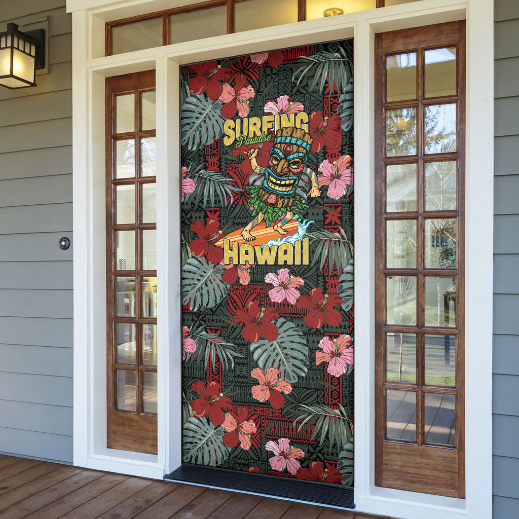 Hawaii Tiki Surfing Door Cover Mele Kalikimaka i Iulai! LT9 - Polynesian Pride