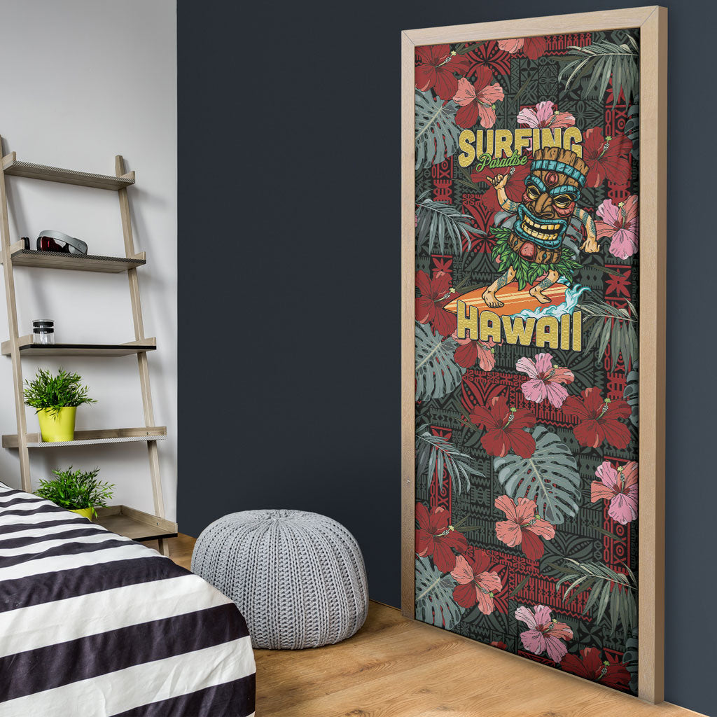 Hawaii Tiki Surfing Door Cover Mele Kalikimaka i Iulai! LT9 - Polynesian Pride
