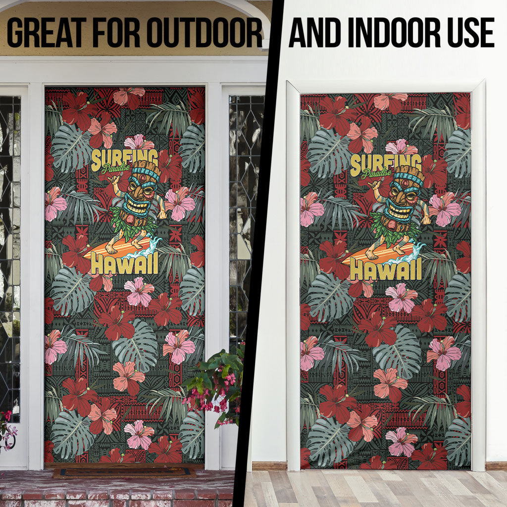 Hawaii Tiki Surfing Door Cover Mele Kalikimaka i Iulai! LT9 - Polynesian Pride