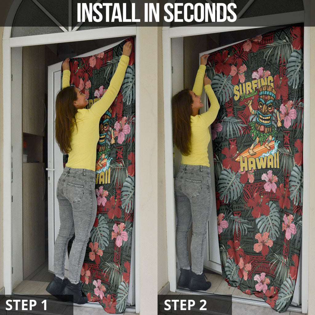 Hawaii Tiki Surfing Door Cover Mele Kalikimaka i Iulai! LT9 - Polynesian Pride
