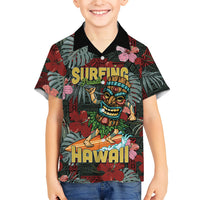 Hawaii Tiki Surfing Family Matching Tank Maxi Dress and Hawaiian Shirt Mele Kalikimaka i Iulai!
