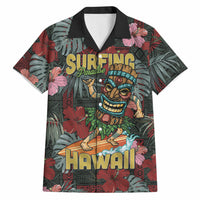Hawaii Tiki Surfing Hawaiian Shirt Mele Kalikimaka i Iulai! LT9 Black - Polynesian Pride