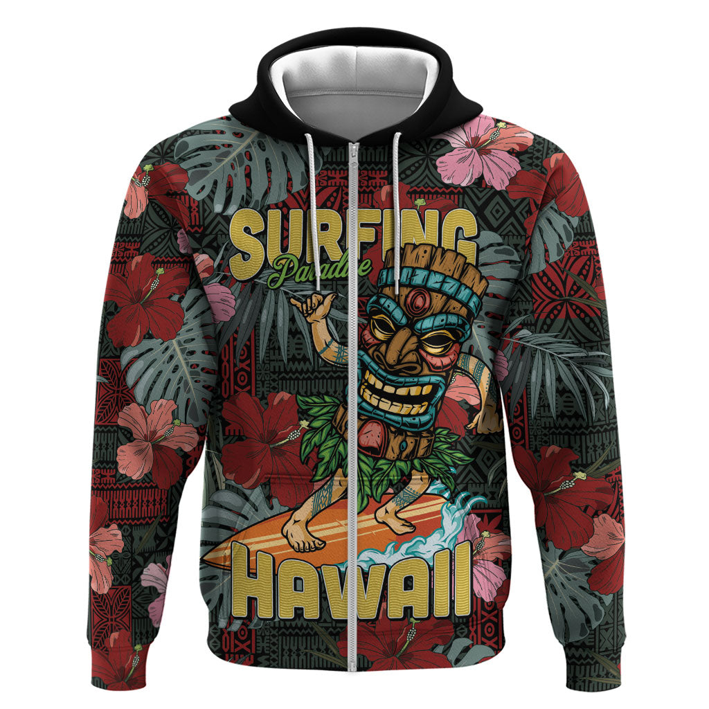 Hawaii Tiki Surfing Hoodie Mele Kalikimaka i Iulai!