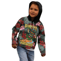 Hawaii Tiki Surfing Kid Hoodie Mele Kalikimaka i Iulai! LT9 - Polynesian Pride