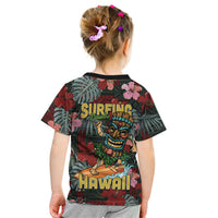 Hawaii Tiki Surfing Kid T Shirt Mele Kalikimaka i Iulai! LT9 - Polynesian Pride
