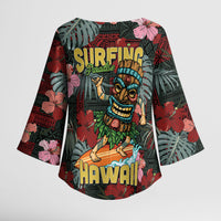 Hawaii Tiki Surfing Kimono Sleeve Blouse Mele Kalikimaka i Iulai! LT9 - Polynesian Pride