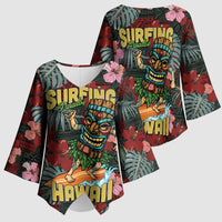 Hawaii Tiki Surfing Kimono Sleeve Blouse Mele Kalikimaka i Iulai! LT9 - Polynesian Pride
