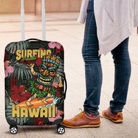 Hawaii Tiki Surfing Luggage Cover Mele Kalikimaka i Iulai! LT9 Black - Polynesian Pride