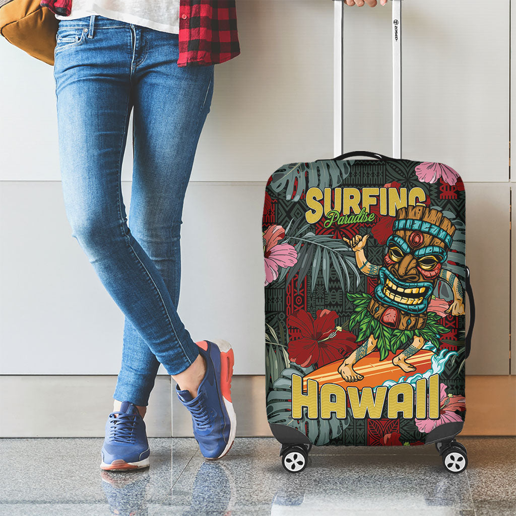 Hawaii Tiki Surfing Luggage Cover Mele Kalikimaka i Iulai! LT9 - Polynesian Pride