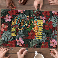 Hawaii Tiki Surfing Puzzle Mele Kalikimaka i Iulai!
