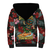 Hawaii Tiki Surfing Sherpa Hoodie Mele Kalikimaka i Iulai!