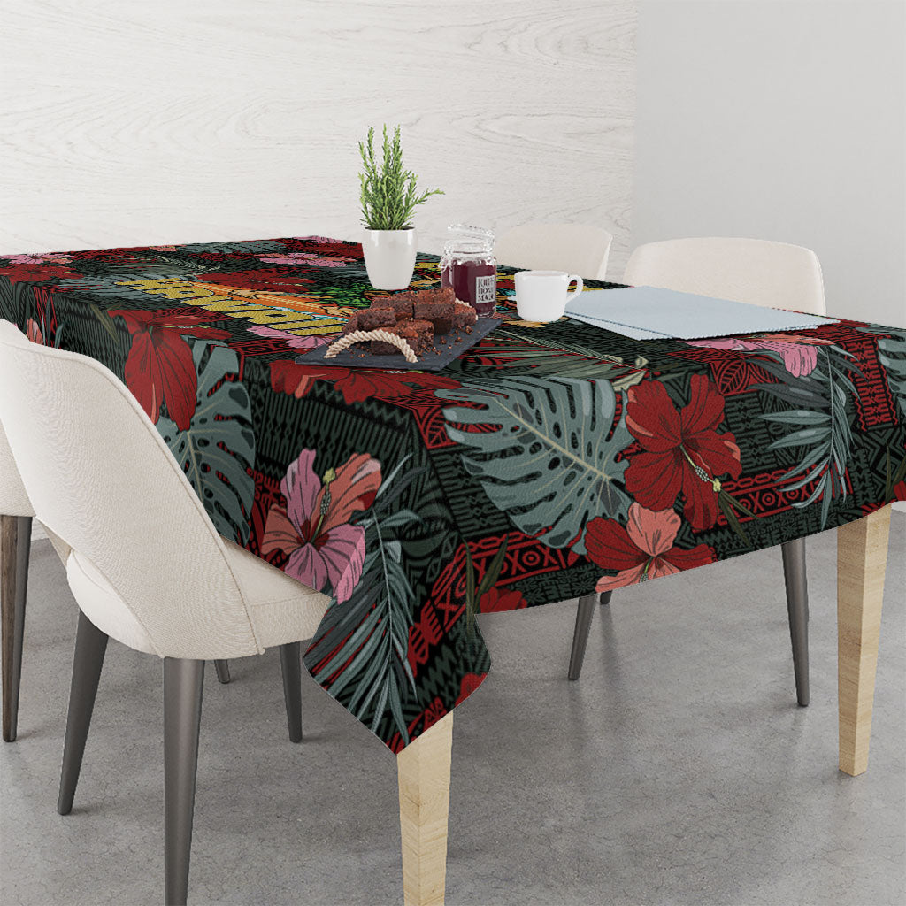 Hawaii Tiki Surfing Tablecloth Mele Kalikimaka i Iulai!