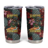 Hawaii Tiki Surfing Tumbler Cup Mele Kalikimaka i Iulai! LT9 Black - Polynesian Pride