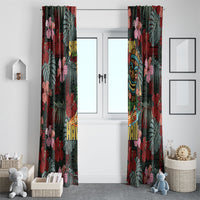 Hawaii Tiki Surfing Window Curtain Mele Kalikimaka i Iulai!