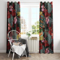 Hawaii Tiki Surfing Window Curtain Mele Kalikimaka i Iulai!