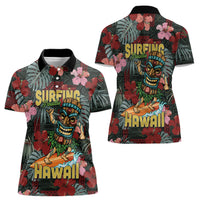 Hawaii Tiki Surfing Women Polo Shirt Mele Kalikimaka i Iulai! LT9 - Polynesian Pride