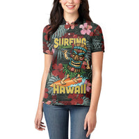 Hawaii Tiki Surfing Women Polo Shirt Mele Kalikimaka i Iulai! LT9 - Polynesian Pride