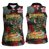 Hawaii Tiki Surfing Women Sleeveless Polo Shirt Mele Kalikimaka i Iulai! LT9 - Polynesian Pride