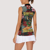 Hawaii Tiki Surfing Women Sleeveless Polo Shirt Mele Kalikimaka i Iulai! LT9 - Polynesian Pride