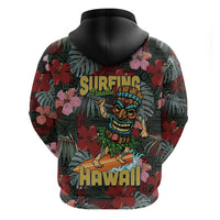 Hawaii Tiki Surfing Zip Hoodie Mele Kalikimaka i Iulai! LT9 - Polynesian Pride