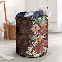 Kanoa Hawai'i Hibiscus Laundry Basket Polynesian Tribal Tattoo Pattern Floral Elements