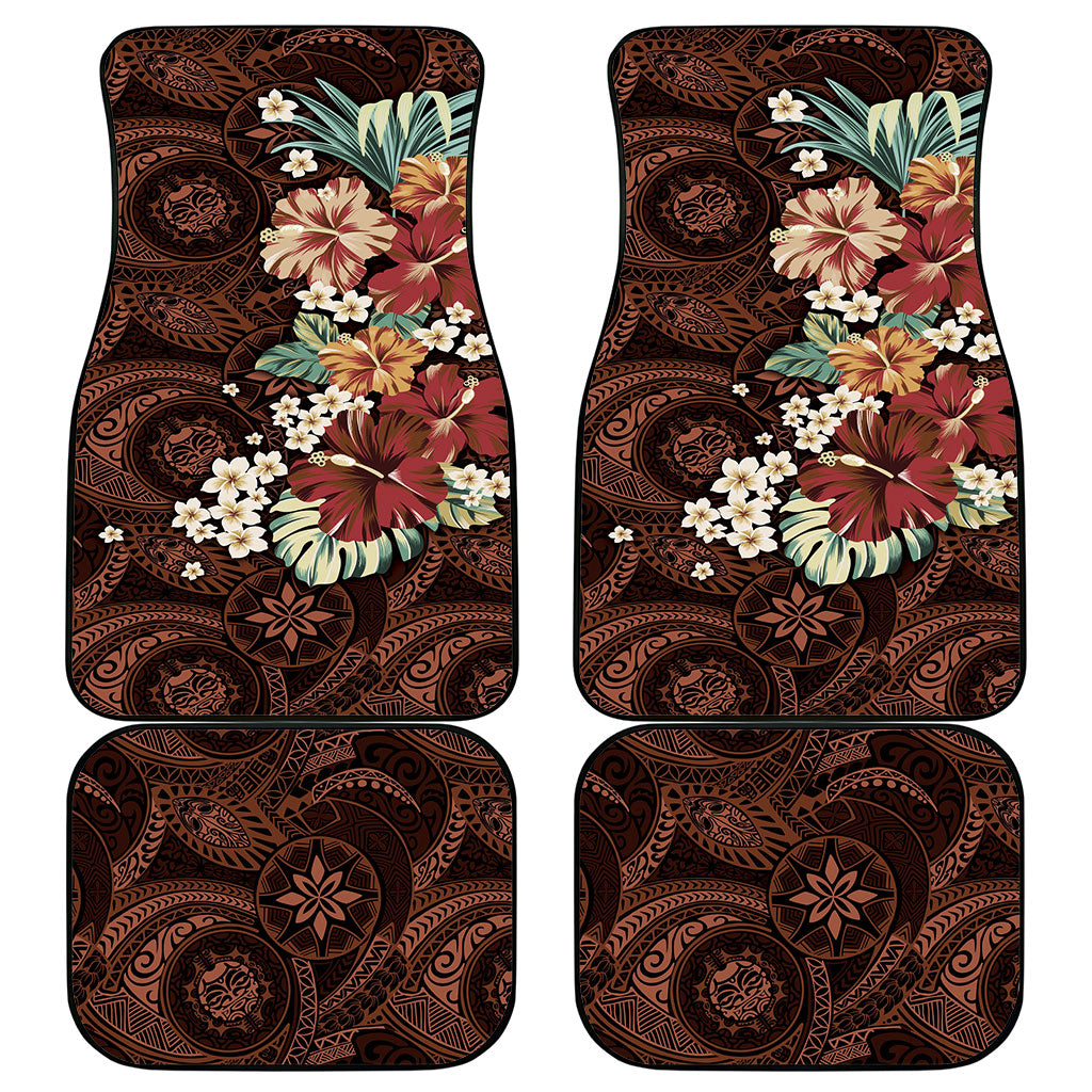 Kanoa Hawai'i Hibiscus Car Mats Polynesian Tribal Tattoo Pattern Floral Elements