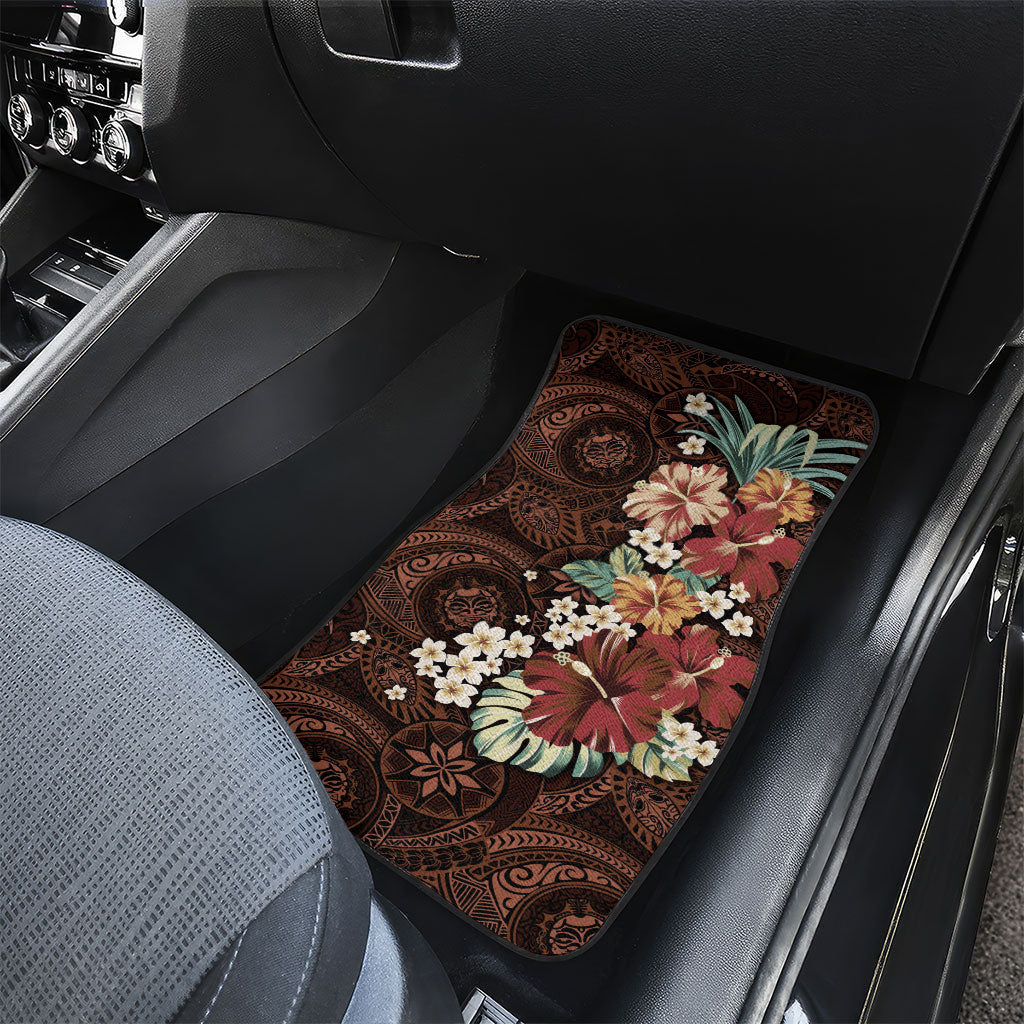 Kanoa Hawai'i Hibiscus Car Mats Polynesian Tribal Tattoo Pattern Floral Elements