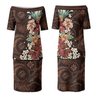 Kanoa Hawai'i Hibiscus Couples Matching Puletasi and Hawaiian Shirt Polynesian Tribal Tattoo Pattern Floral Elements LT9 - Polynesian Pride